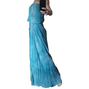 Elan Strapless Turquoise Dress
